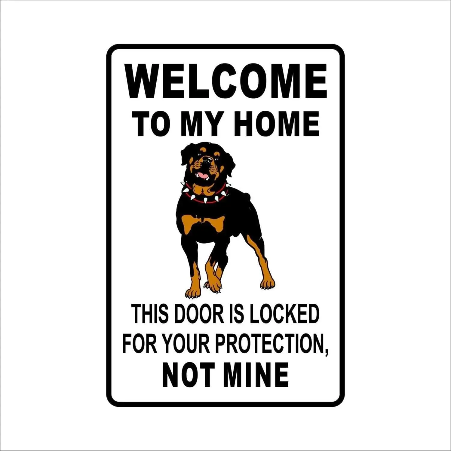 Home Security In My Area - لافتة معدنية تحذيرية مضحكة للكلاب من