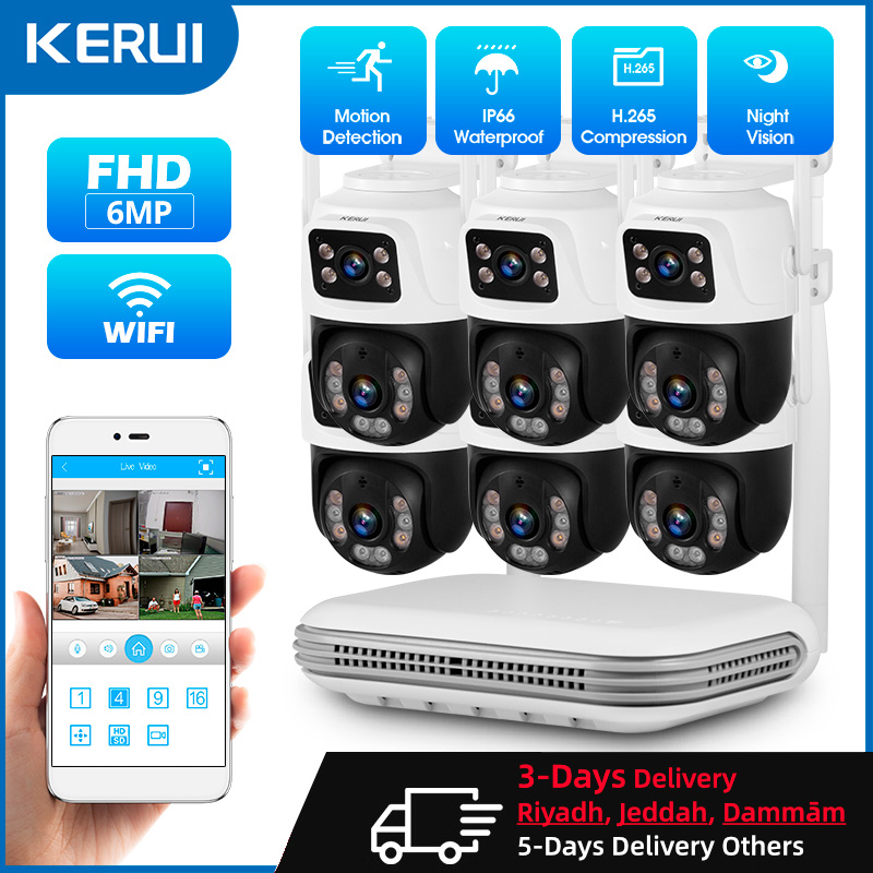 Home Security Nvr - KERUI للماء 6MP HD اللاسلكية عدسة