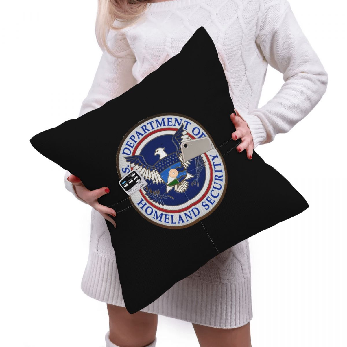 DHS - غطاء وسادة مربع من الكتا - مراجعة Home Security Department Us وسعره