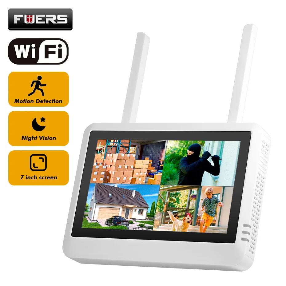نظام أمان لاسلكي FUERS 8CH مع  - مراجعة Home Security Nvr وسعره