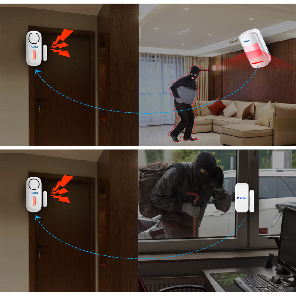 KERUI لاسلكي مستقل باب نظام إن - مراجعة Window Alarm Sensor وسعره
