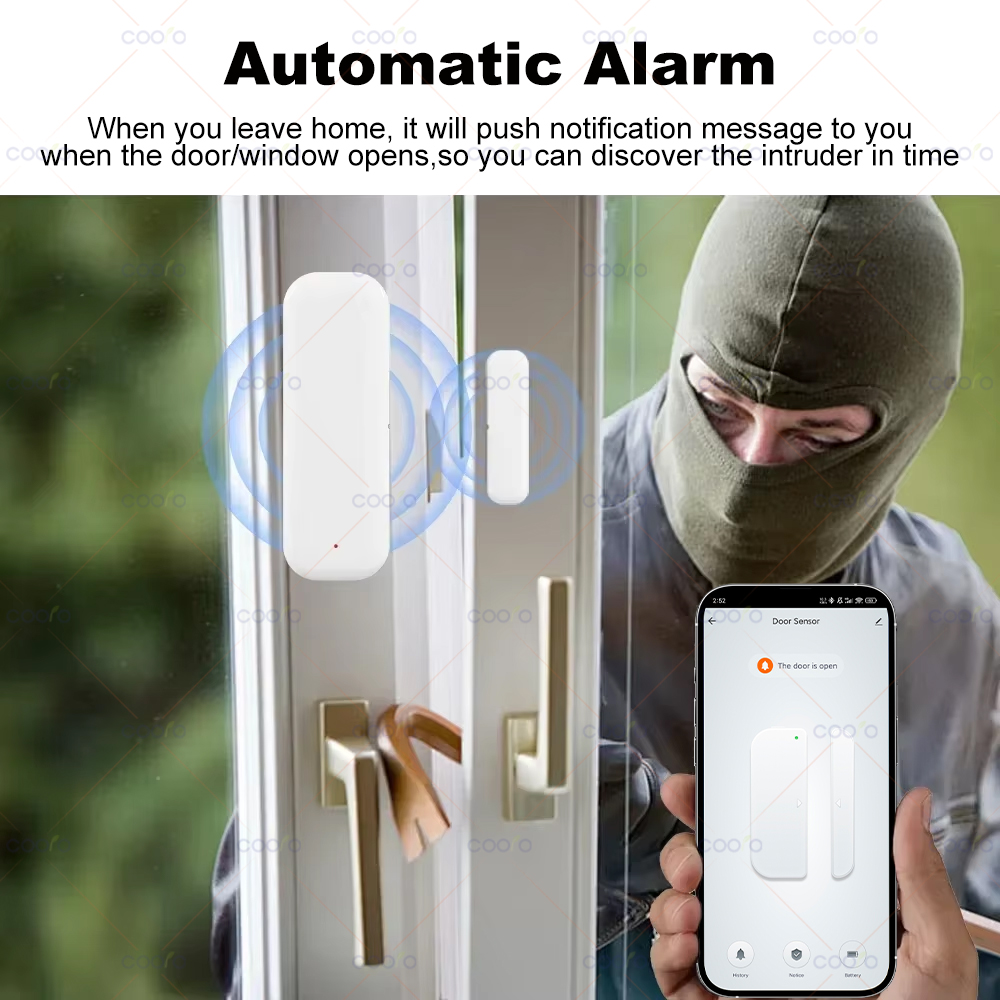 مستشعر باب ونافذة ذكي بتقنية Z - مراجعة Window Alarm Sensor وسعره