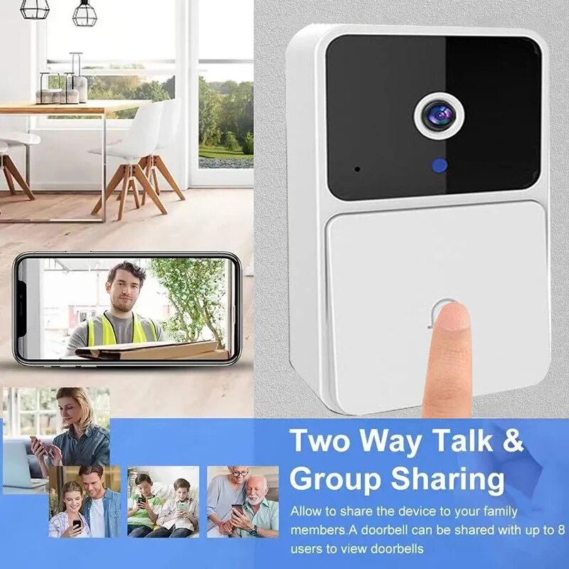 جرس باب فيديو واي فاي لاسلكي ل - مراجعة Home Security Features وسعره